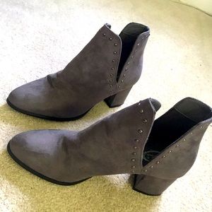 Italina Grey Suede Studded Booties